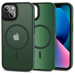 iPhone 13 Pro.green silikoonist servadega,plastikust tagusega (matt) Magsafe ümbris.