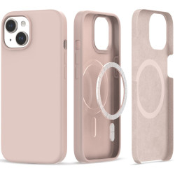 iPhone 15 Pink Tech-Protect Magsafe silicone case.